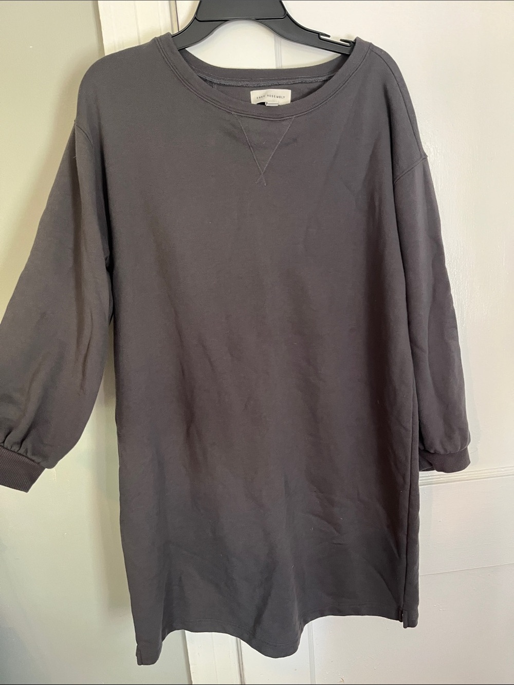 Washed Black Sweatshirt Dress - Women
